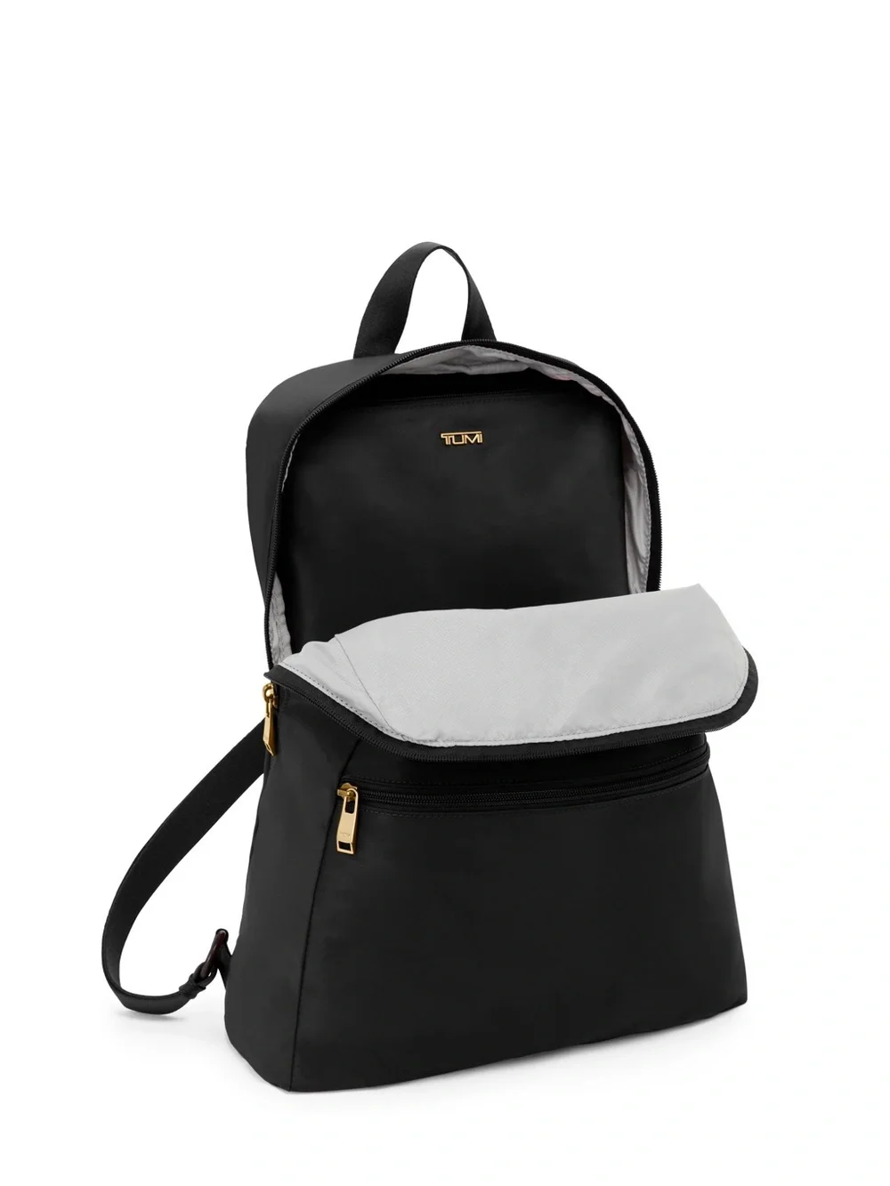 NEW! Tumi Black Nylon Just in Case Backpack with Gold-Tone Hardware Accents